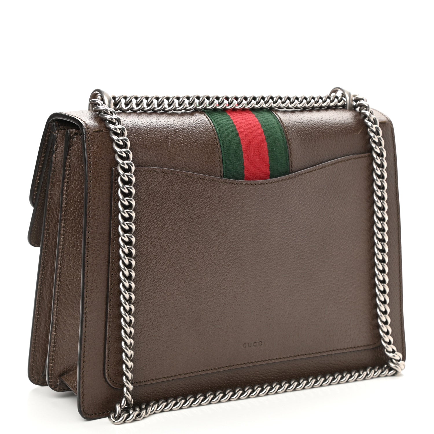 Gucci Textured Calfskin Web Medium Dionysus Shoulder Bag New Acero 3 of 10