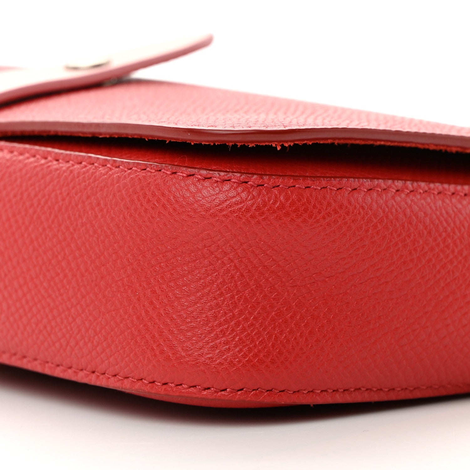 Celine Grained Shiny Calfskin Strap Clutch Scarlet 11 of 18