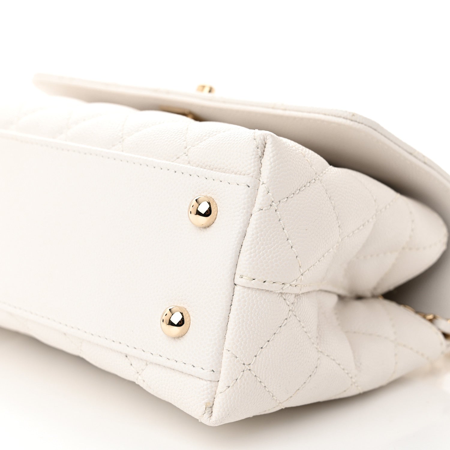 Chanel Caviar Quilted Mini Coco Handle Flap White 10 of 12