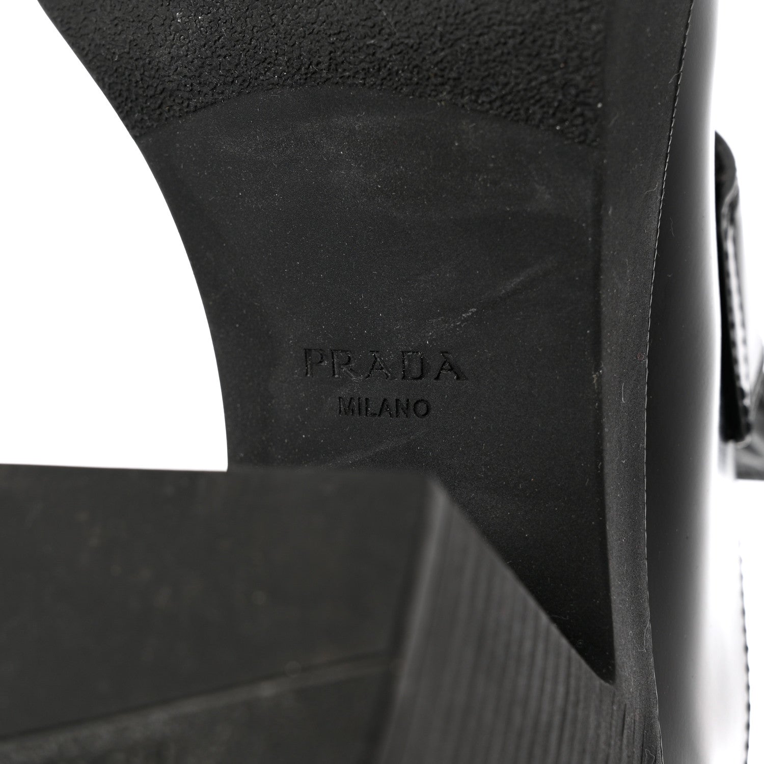 Prada Spazzolato Metal Triangle Logo 85mm Loafers 41 Black 7 of 13