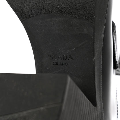 Prada Spazzolato Metal Triangle Logo 85mm Loafers 41 Black 7 of 13