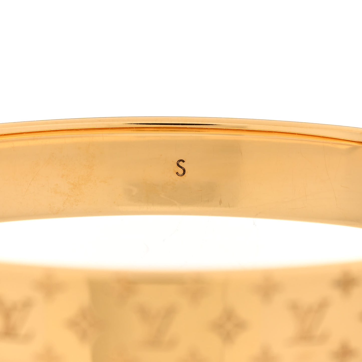 Brass Crystal Monogram Nanogram Strass Cuff S Gold