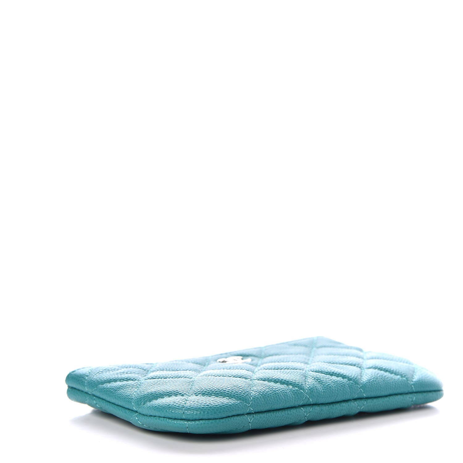 Chanel Caviar Quilted Small Cosmetic Case Turquoise 4 of 8