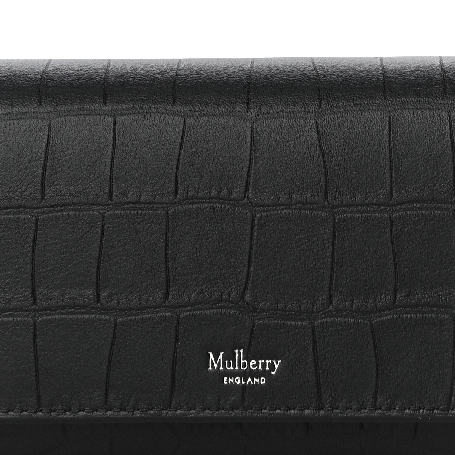 Mulberry Crocodile Embossed Calfskin Wallet Black 7 of 10