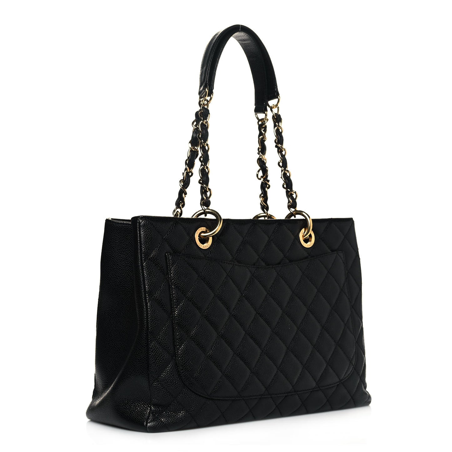 Caviar Quilted Grand Shopping Tote GST Black