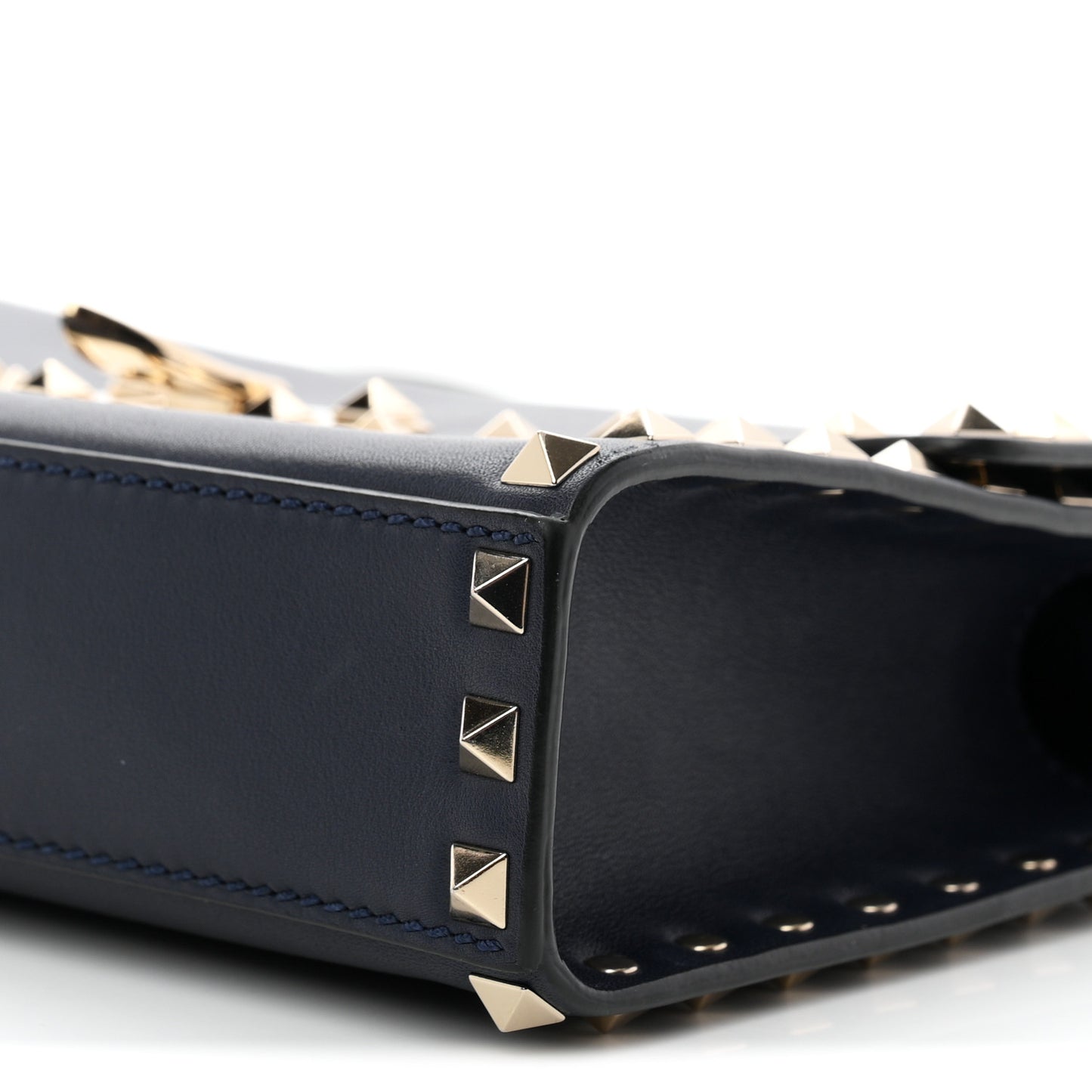 Vitello Medium Rockstud Flip Lock Crossbody Bag Marine