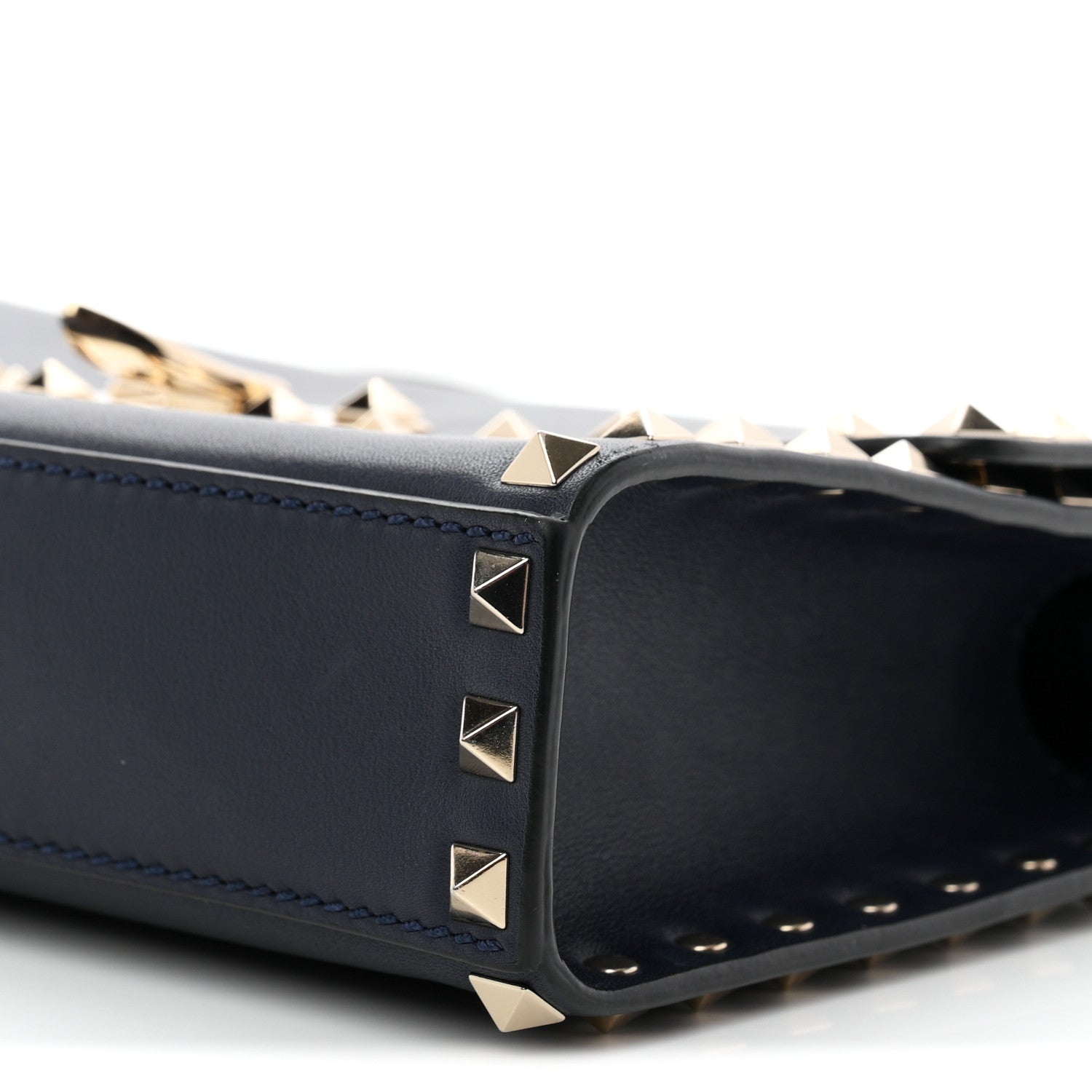 Valentino Garavani Vitello Medium Rockstud Flip Lock Crossbody Bag Marine 9 of 9