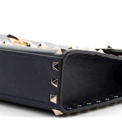 Valentino Garavani Vitello Medium Rockstud Flip Lock Crossbody Bag Marine 9 of 9