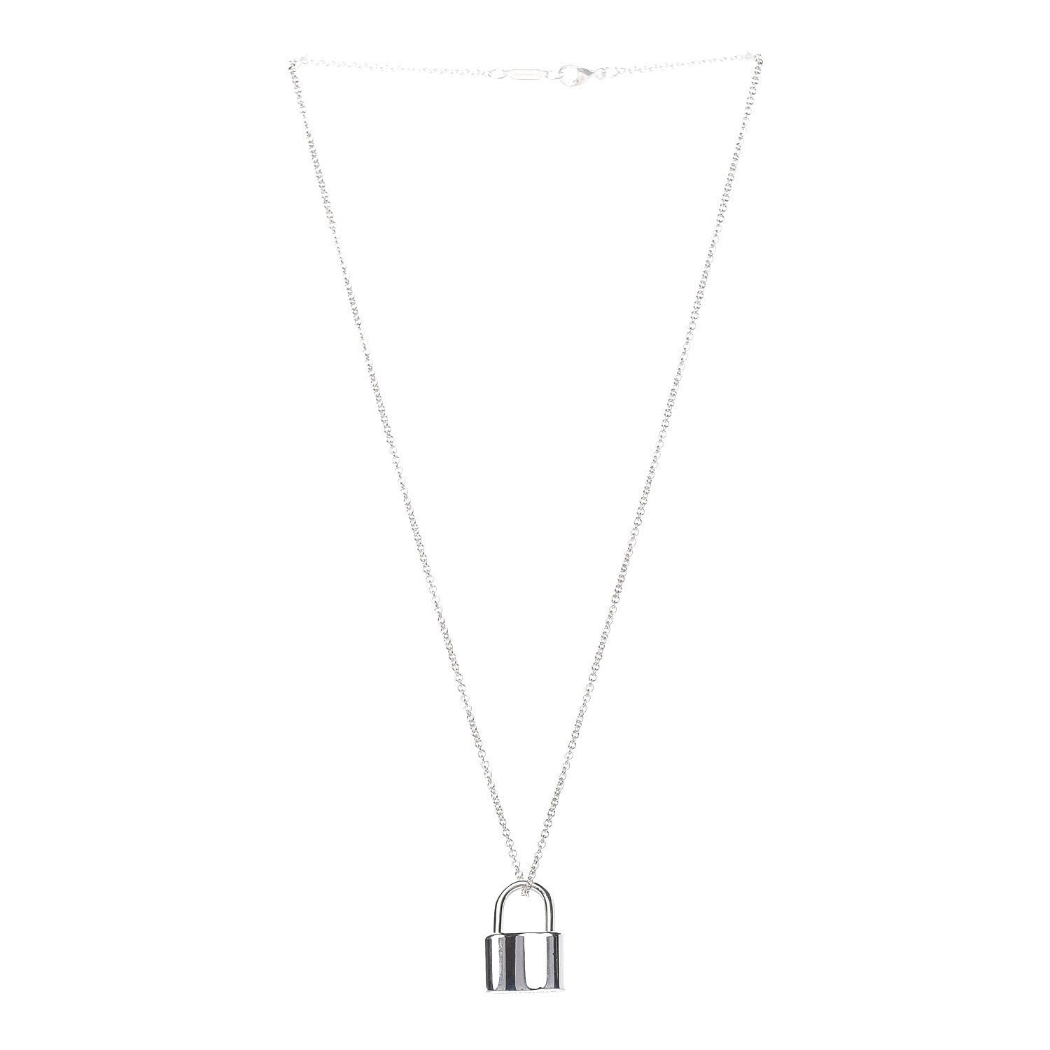 Tiffany Sterling Silver 1837 Lock Pendant Necklace 3 of 8
