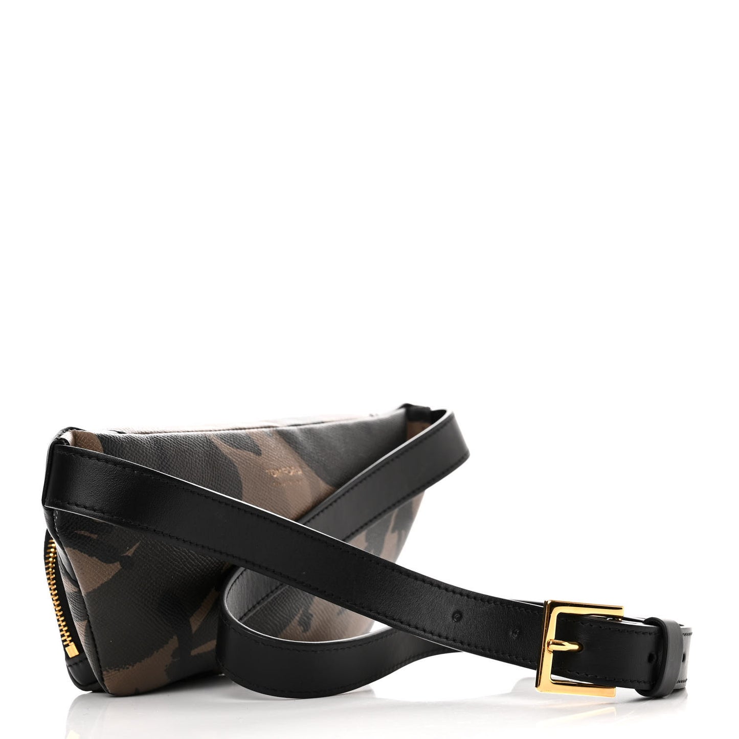 Grained Calfskin Camo Print Belt Bag Green