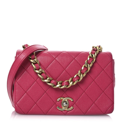 Chanel Caviar Quilted Small Fashion Therapy Flap Bag Dark Pink 1 of 13