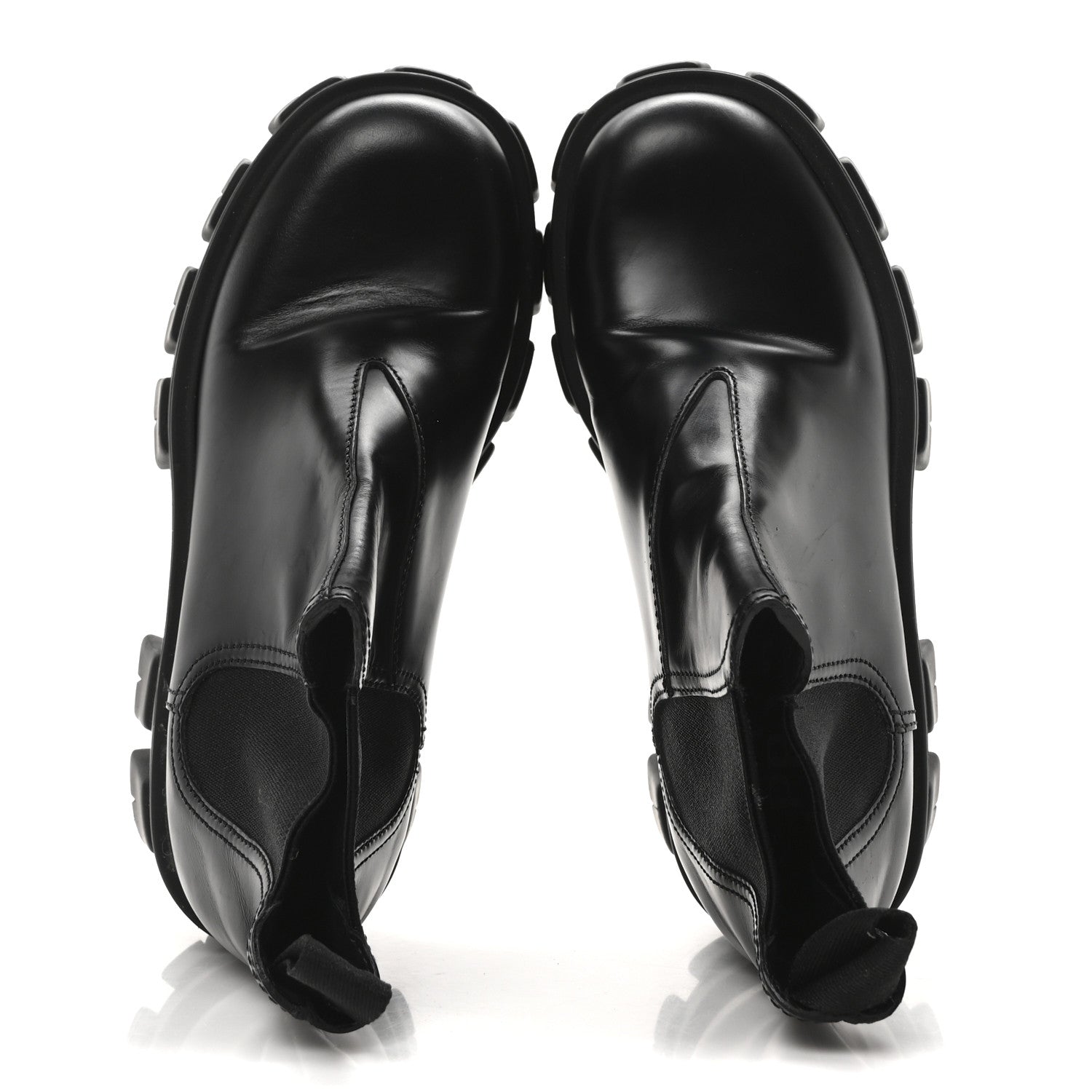Prada Spazzolato Rois Monolith Chelsea 55mm Ankle Boots 35 Black 2 of 8