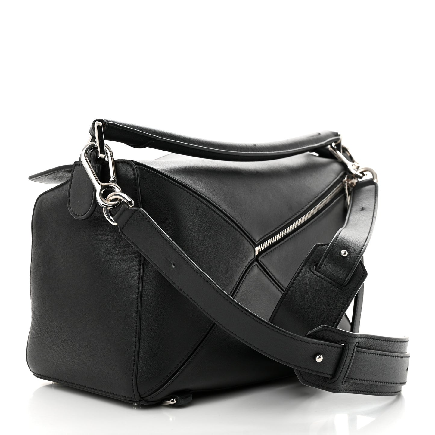 Calfskin Medium Puzzle Bag Black