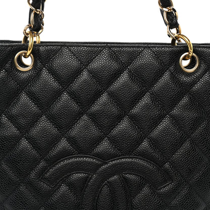 Chanel Caviar Quilted Petit Shopping Tote PST Black 8 of 12