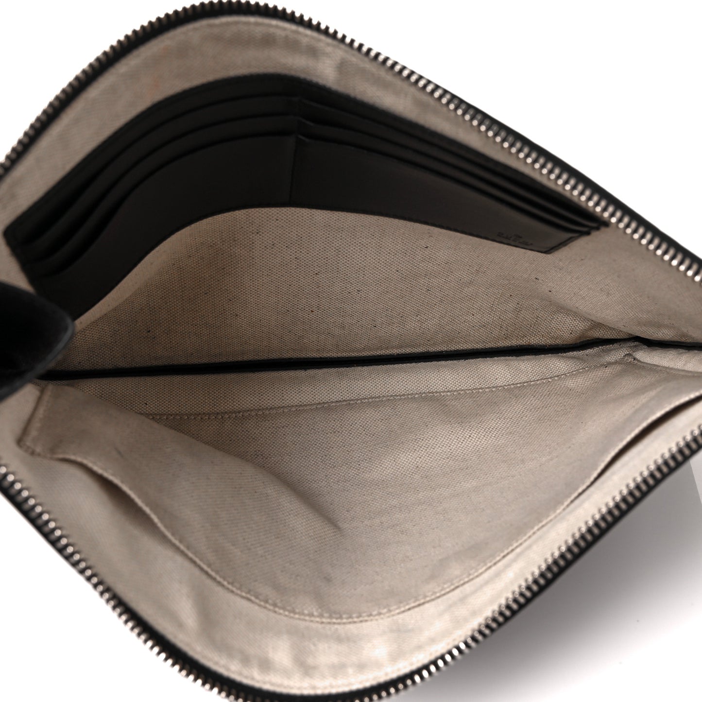 Calfskin GG Tennis Embossed Wristlet Pouch Black