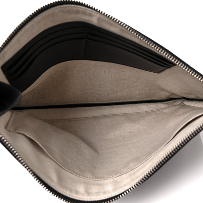 Gucci Calfskin GG Tennis Embossed Wristlet Pouch Black 5 of 8
