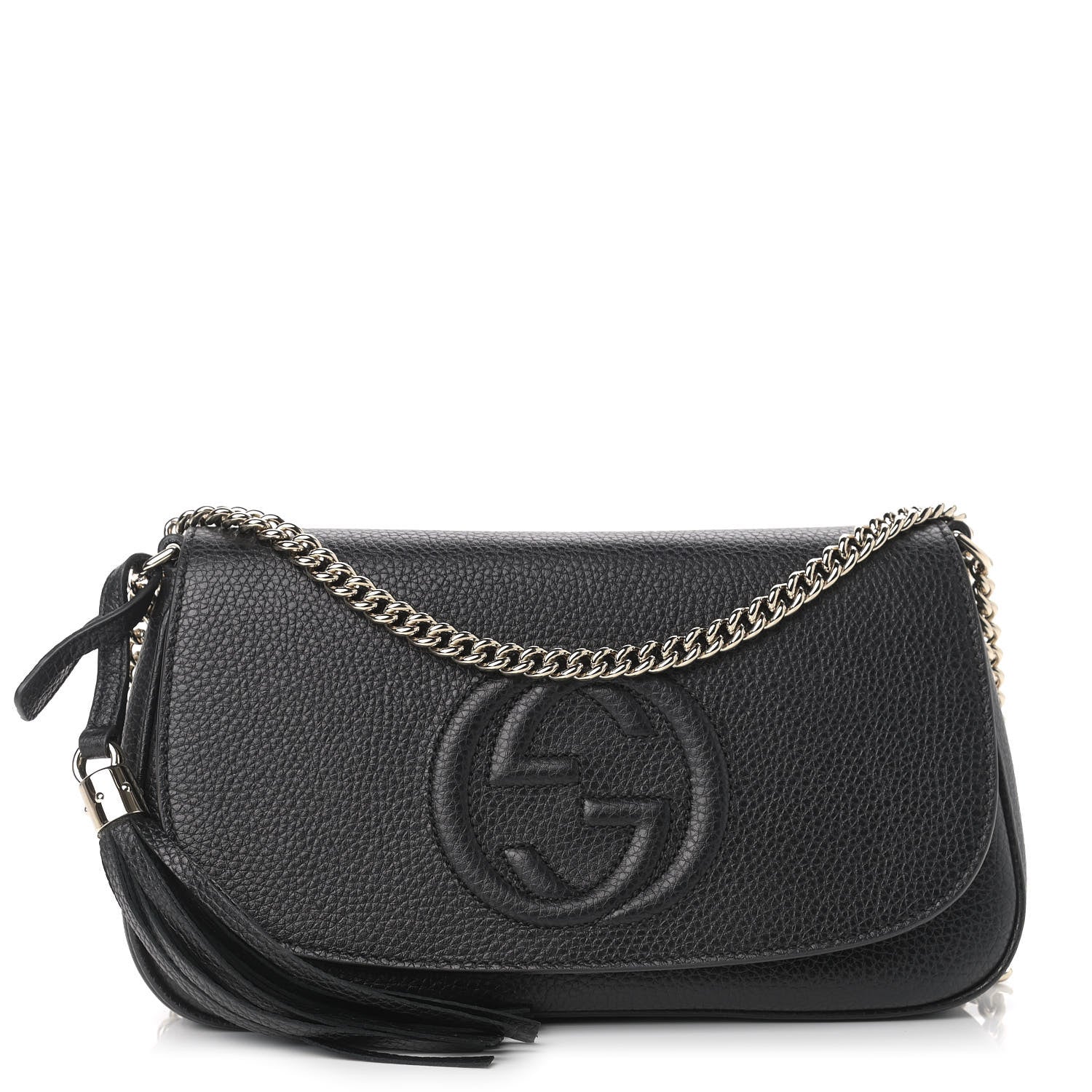 Gucci Pebbled Calfskin Medium Soho Flap Crossbody Black 1 of 9
