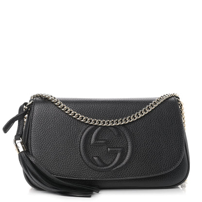 Gucci Pebbled Calfskin Medium Soho Flap Crossbody Black 1 of 9