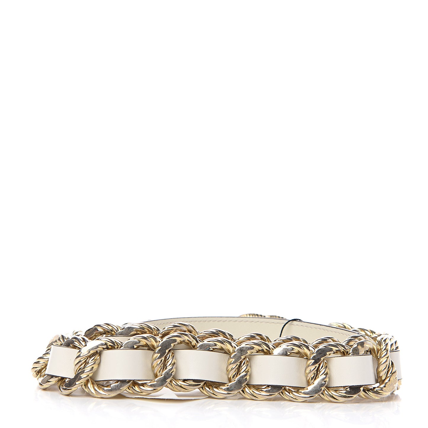 Calfskin Torchon Double G Chain 25mm Belt 85 34 Mystic White