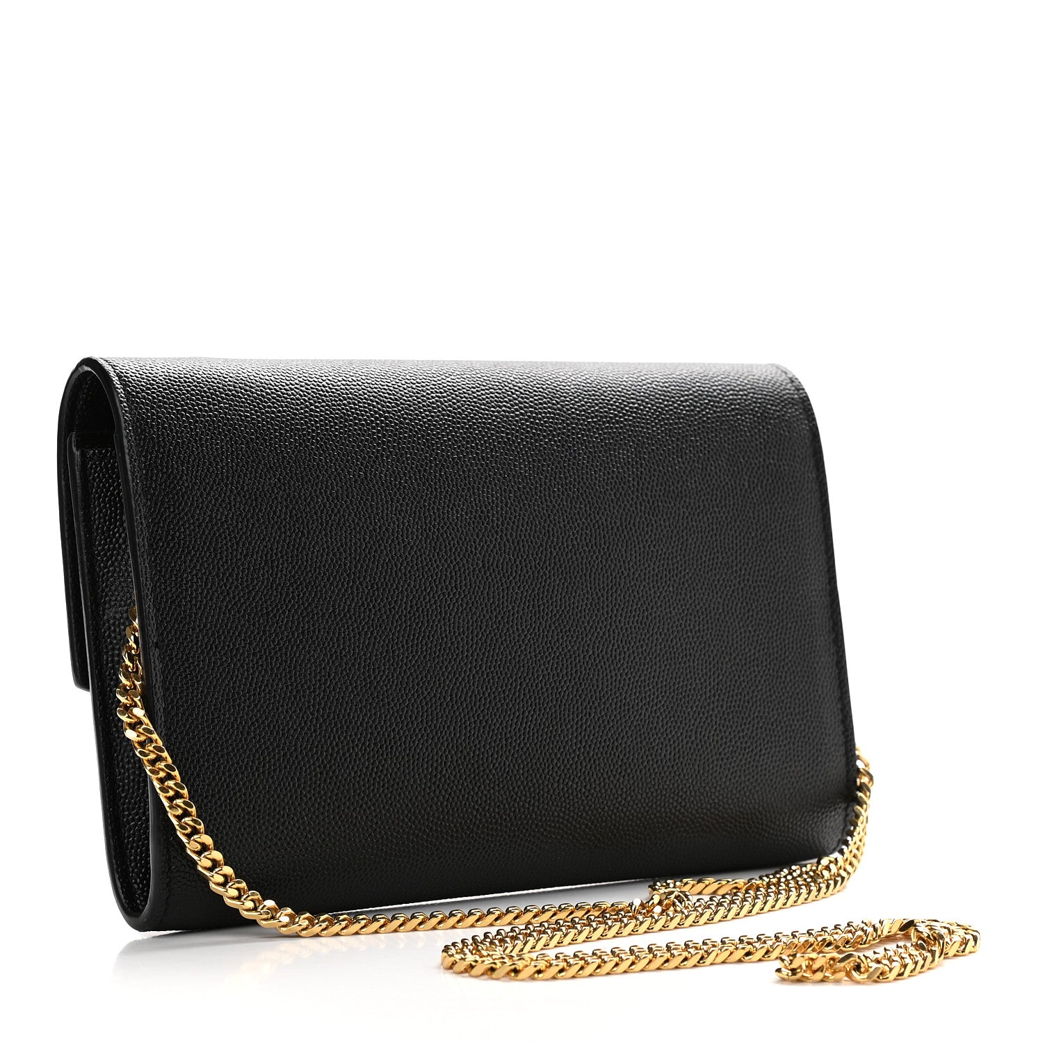 Saint Laurent Grain De Poudre Uptown Chain Wallet Black 3 of 9