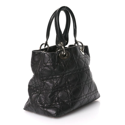 Christian Dior Lambskin Cannage Small Soft Lady Dior Tote Black 3 of 13