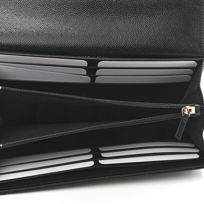 Chanel Caviar Quilted Crystal CC Large Gusset Flap Wallet Black 4 of 8