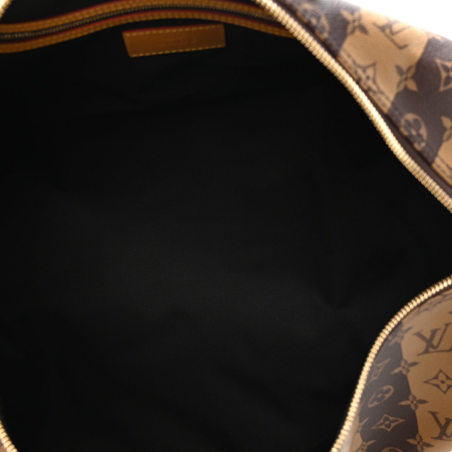 X NIGO Reverse Monogram Stripe Keepall Bandouliere 50 Brown
