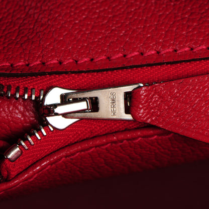 Hermes Togo Horseshoe Birkin 35 Orange Rouge Casaque 18 of 27