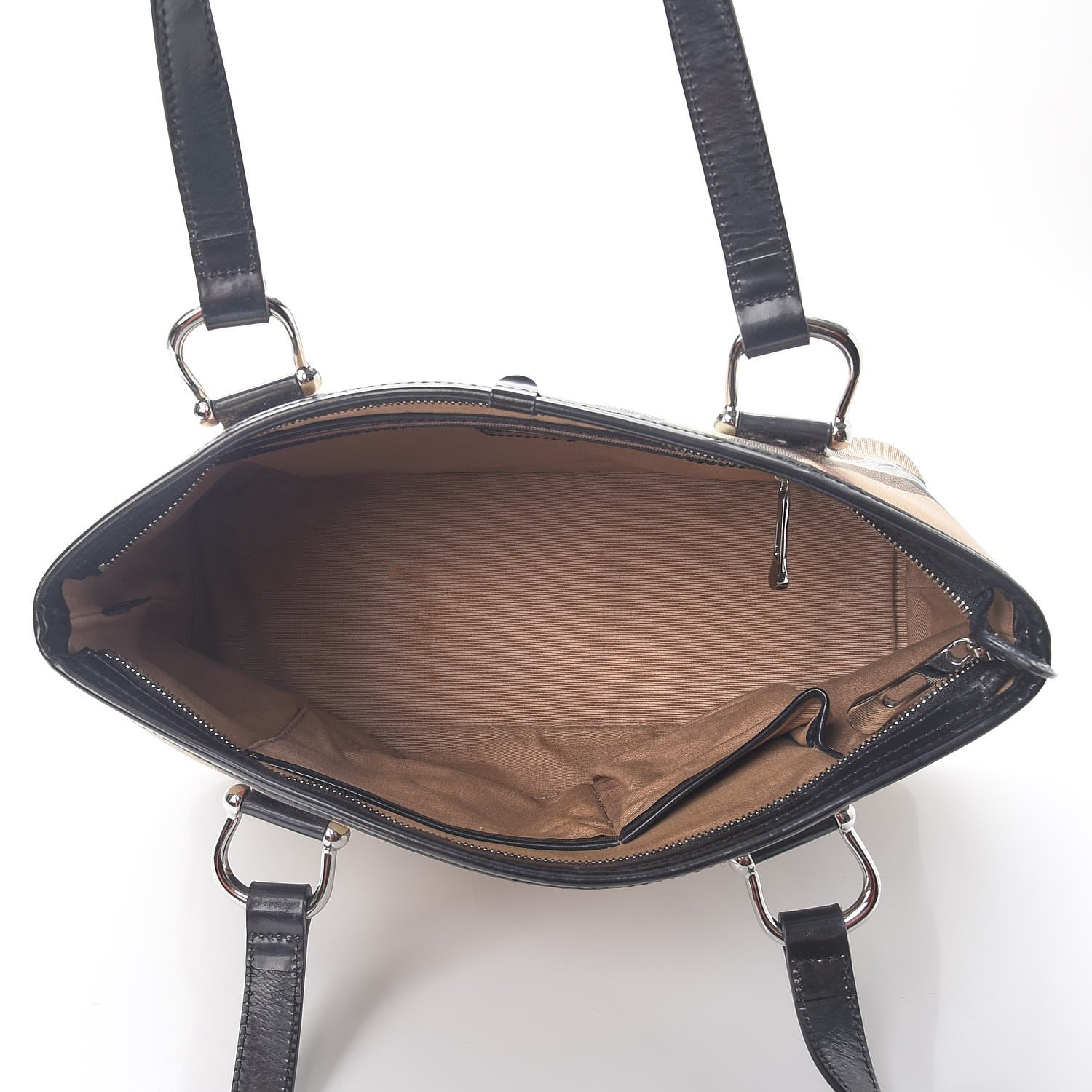 Burberry Patent Supernova Check Tote Black 5 of 14