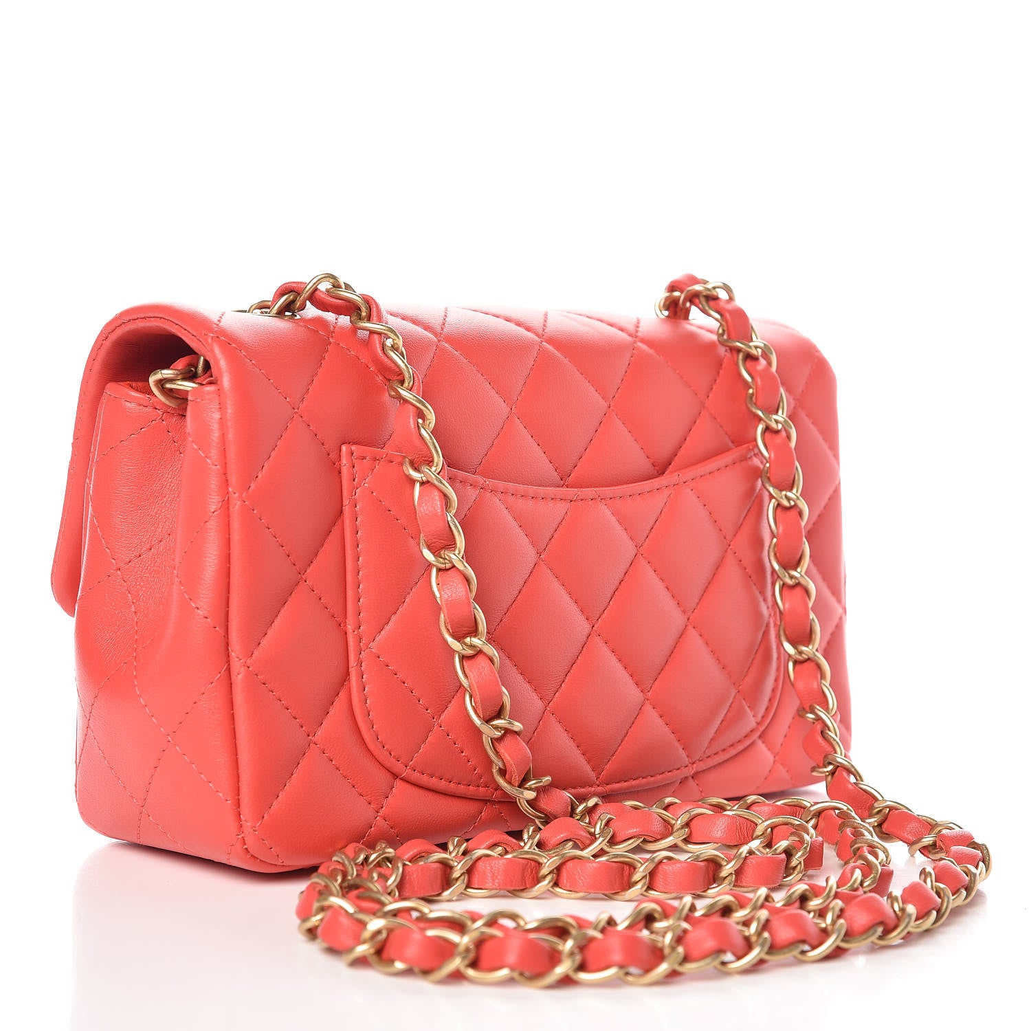 Chanel Lambskin Quilted Mini Rectangular Flap Red 3 of 10