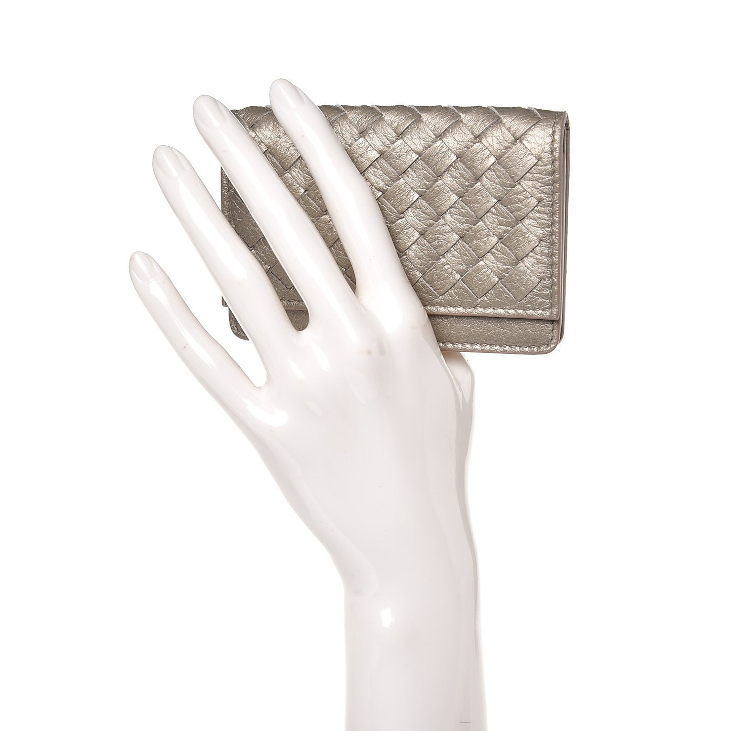 Cervo Metal Intrecciato Card Case Fume