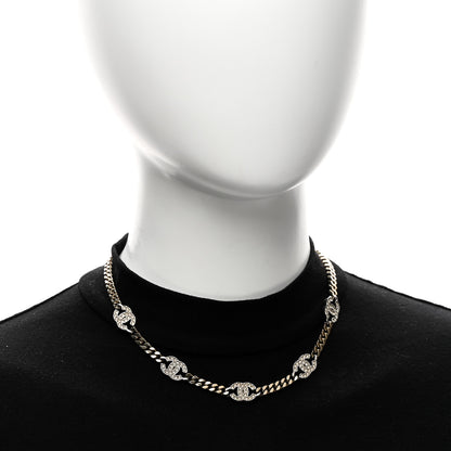 Chanel Crystal Chain CC Link Choker Gold Silver 2 of 5