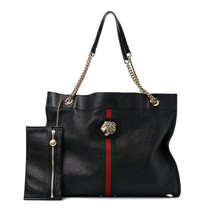 Gucci Calfskin Large Rajah Chain Tote Black 1 of 12