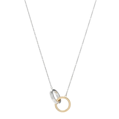Tiffany Sterling Silver 18K Yellow Gold 1837 Interlocking Circles Pendant Necklace 1 of 4