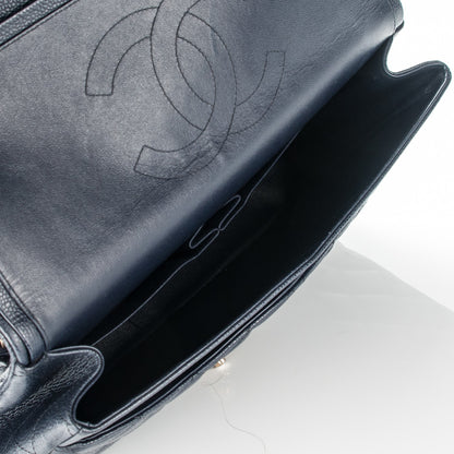 Chanel Caviar Quilted Maxi Double Flap Navy Blue 5 of 7