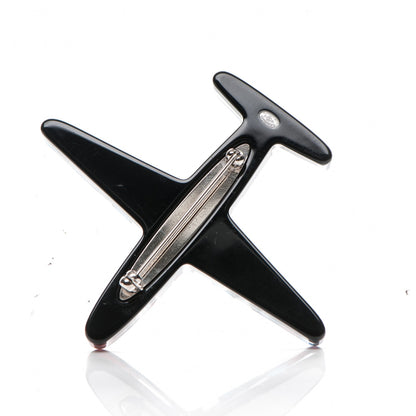 Chanel Resin Striped CC Airplane Brooch Blue Red 3 of 4