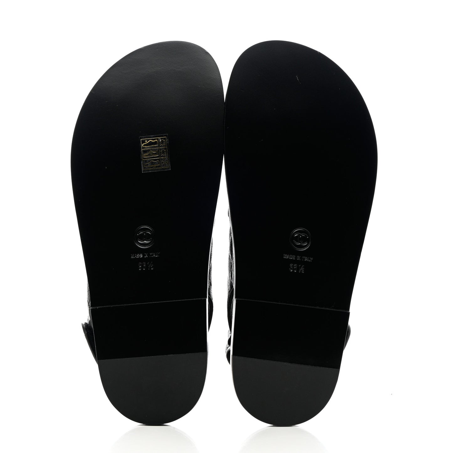 Grained Calfskin Velcro Dad Sandals 36.5 Black