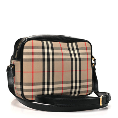 Burberry Calfskin Vintage Check Medium Camera Bag Archive Beige 2 of 8