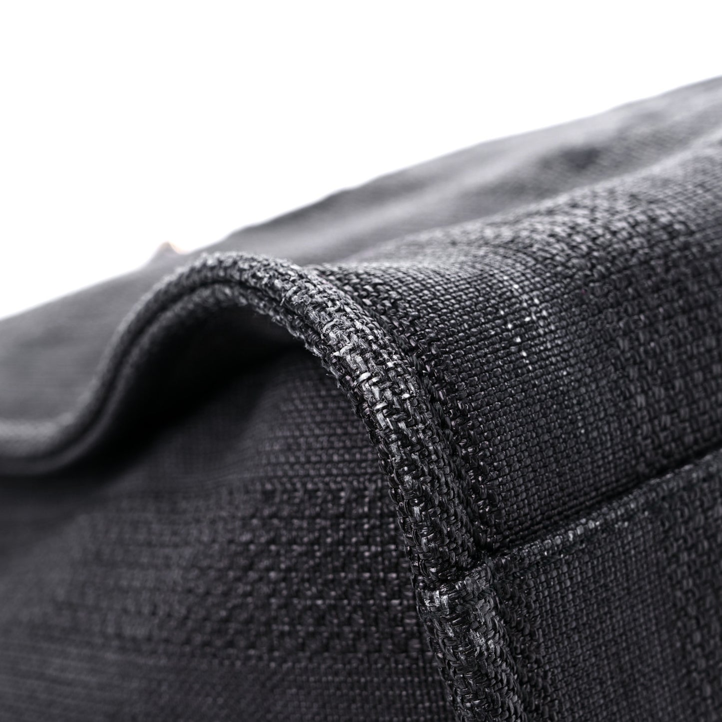 Mixed Fibers Calfskin Striped Medium Deauville Tote Black