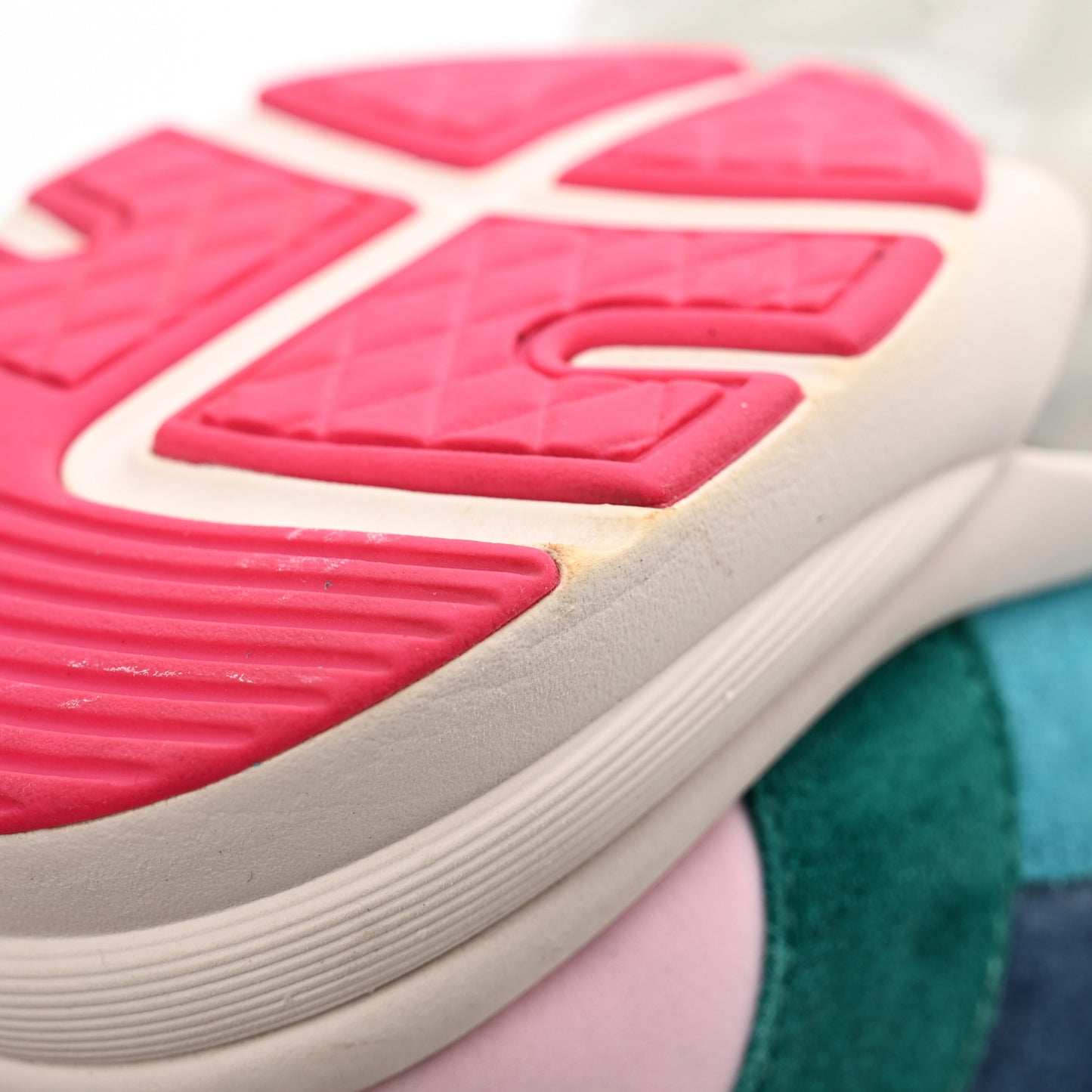 Nylon Calfskin Suede CC Sneakers 40 Navy Turquoise