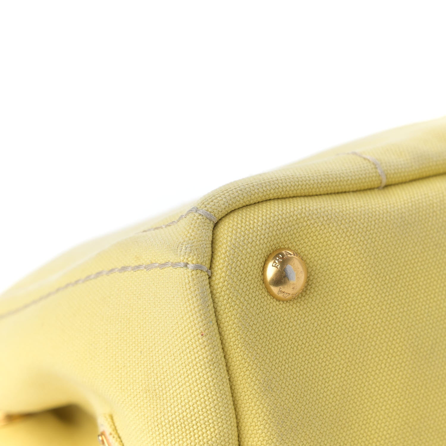 Prada Canvas Canapa Small Logo Tote Yellow 5 of 19