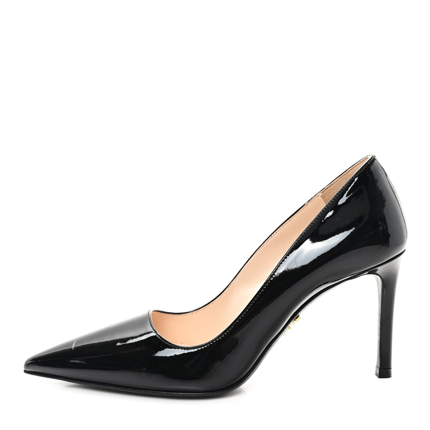 Patent Metal Logo Pumps 34 Black