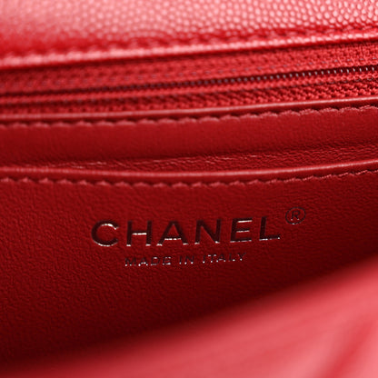 Chanel Caviar Quilted Mini Rectangular Flap Dark Red 6 of 13