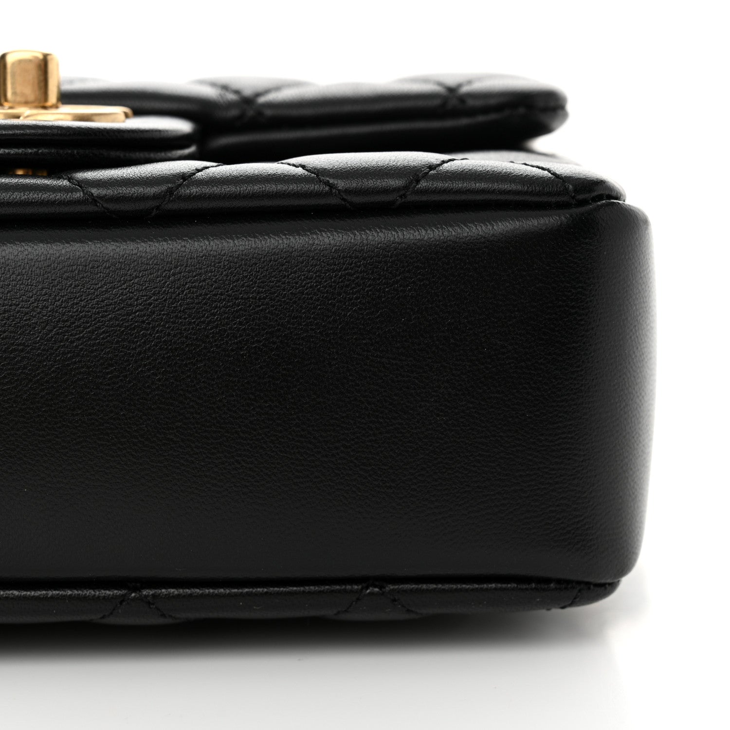 Chanel Shiny Lambskin Quilted Pearl Twist Mini Square Flap Black 11 of 13