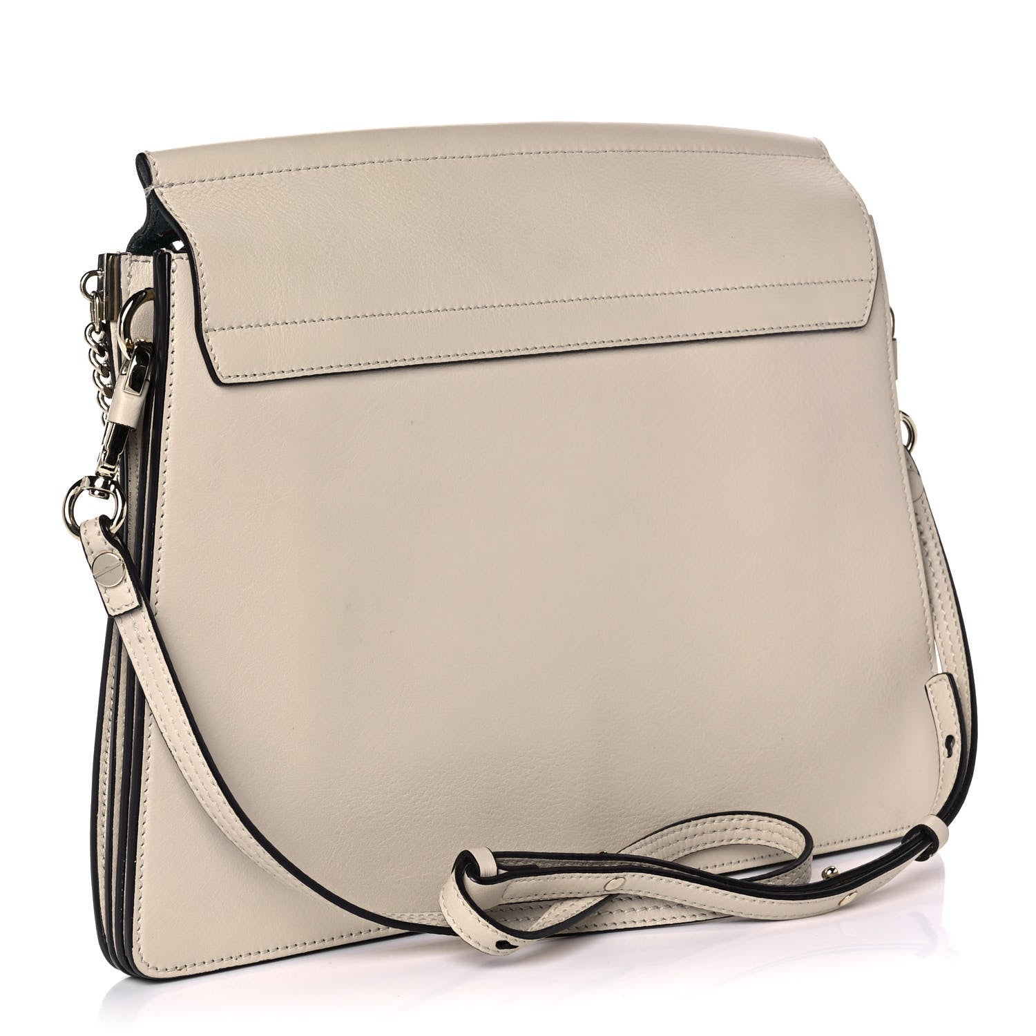 Chloe Calfskin Pineapple Perforated Medium Faye Shoulder Bag Abstract White 3 of 9