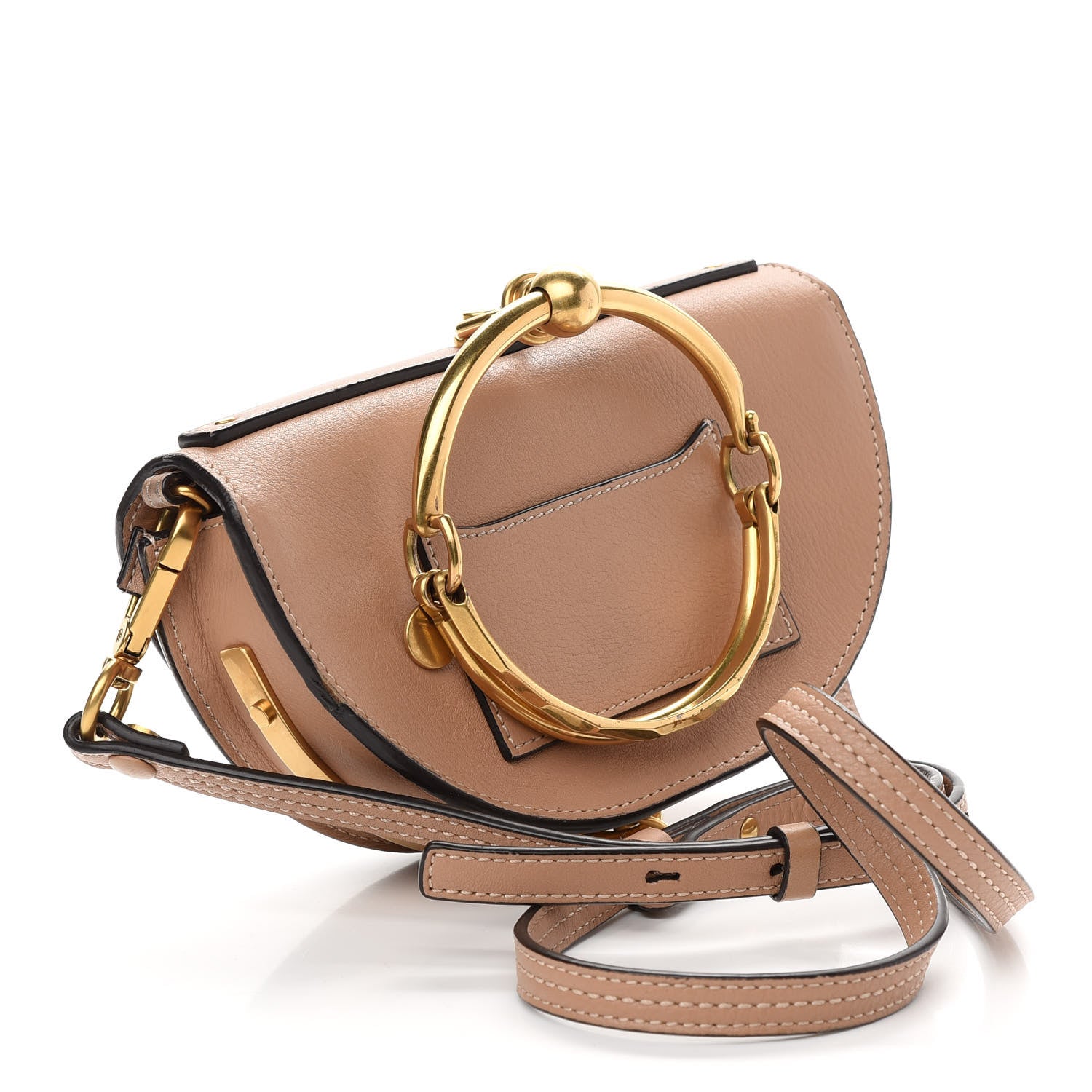 Chloe Calfskin Small Nile Bracelet Minaudiere Bag Biscotti Beige 3 of 8