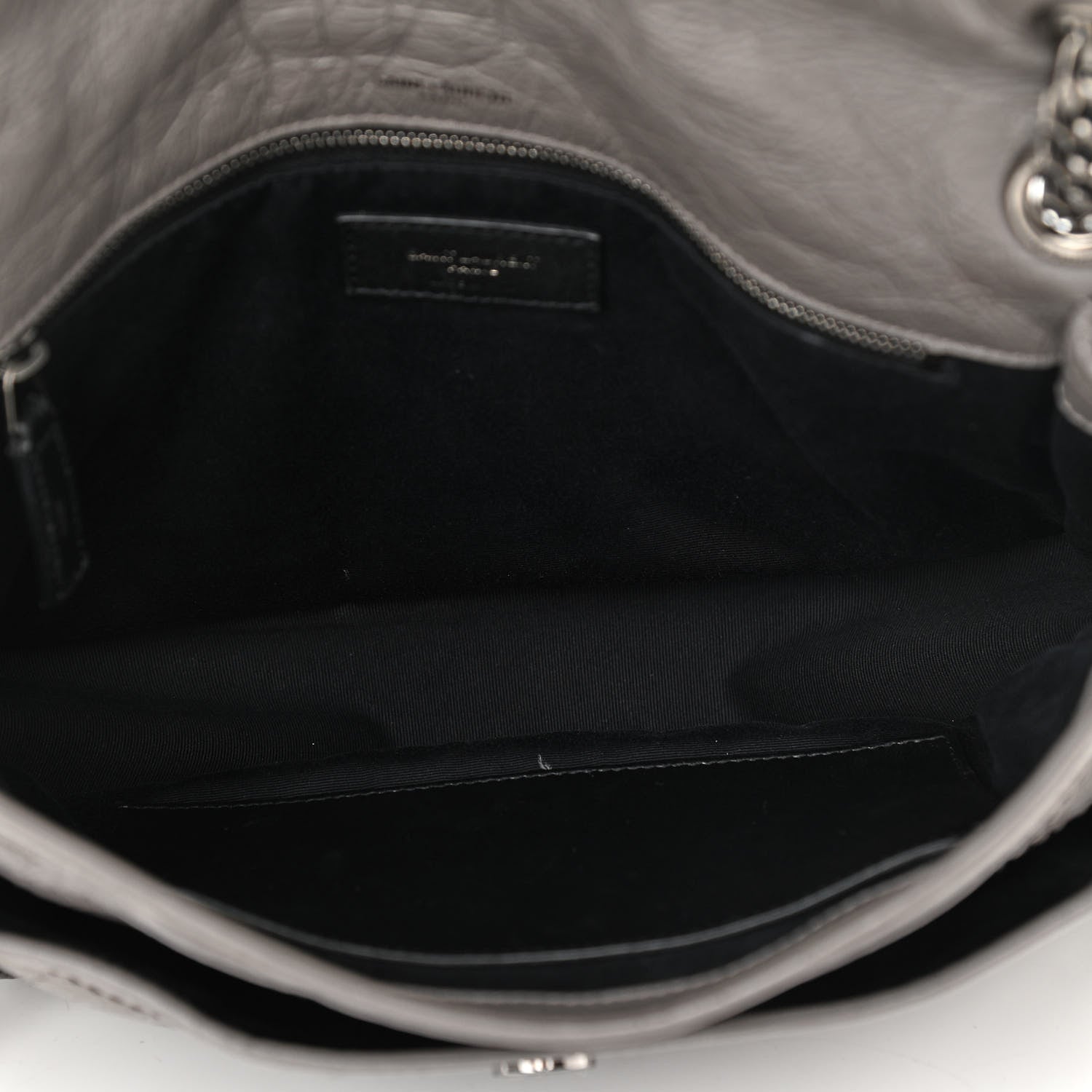 Saint Laurent Crinkled Calfskin Matelasse Monogram Medium Niki Chain Satchel Fog 5 of 13