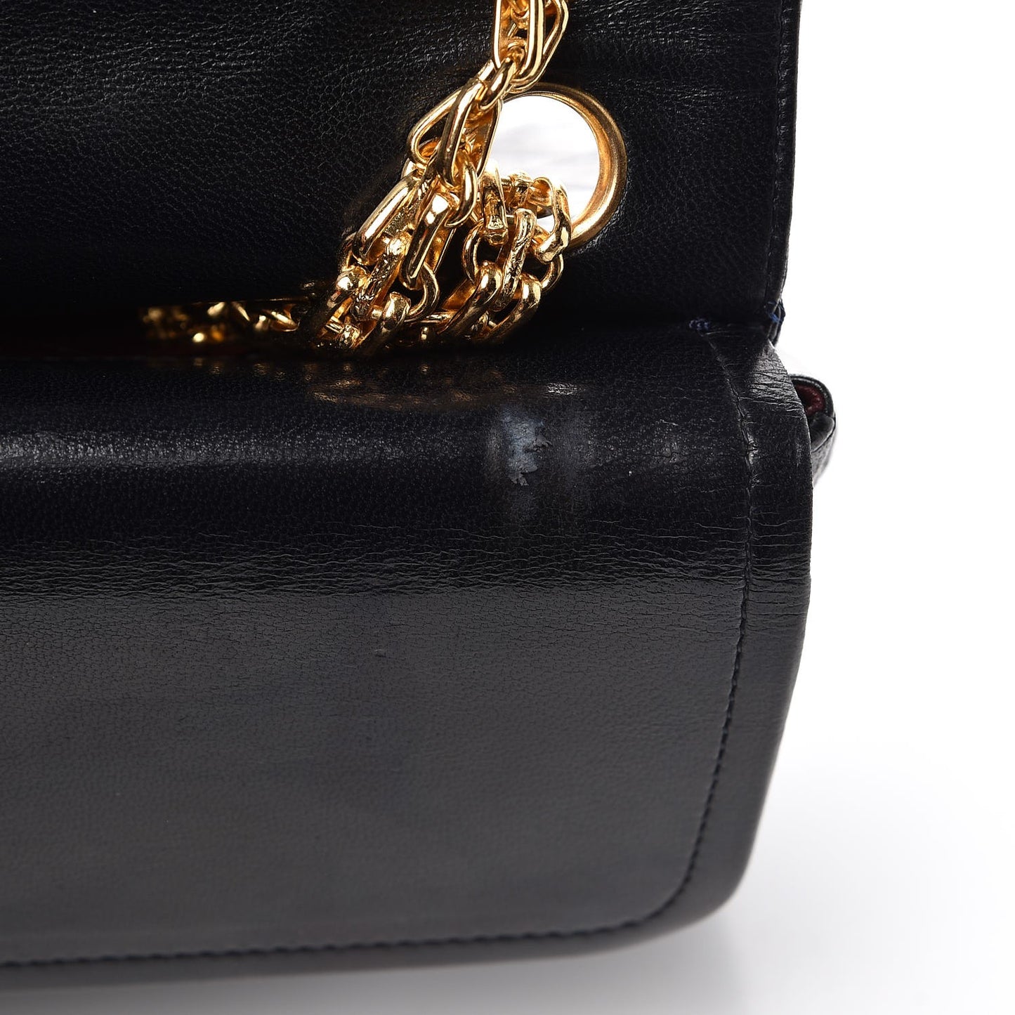 Lambskin Quilted Medium Bijoux Chain Double Flap Black