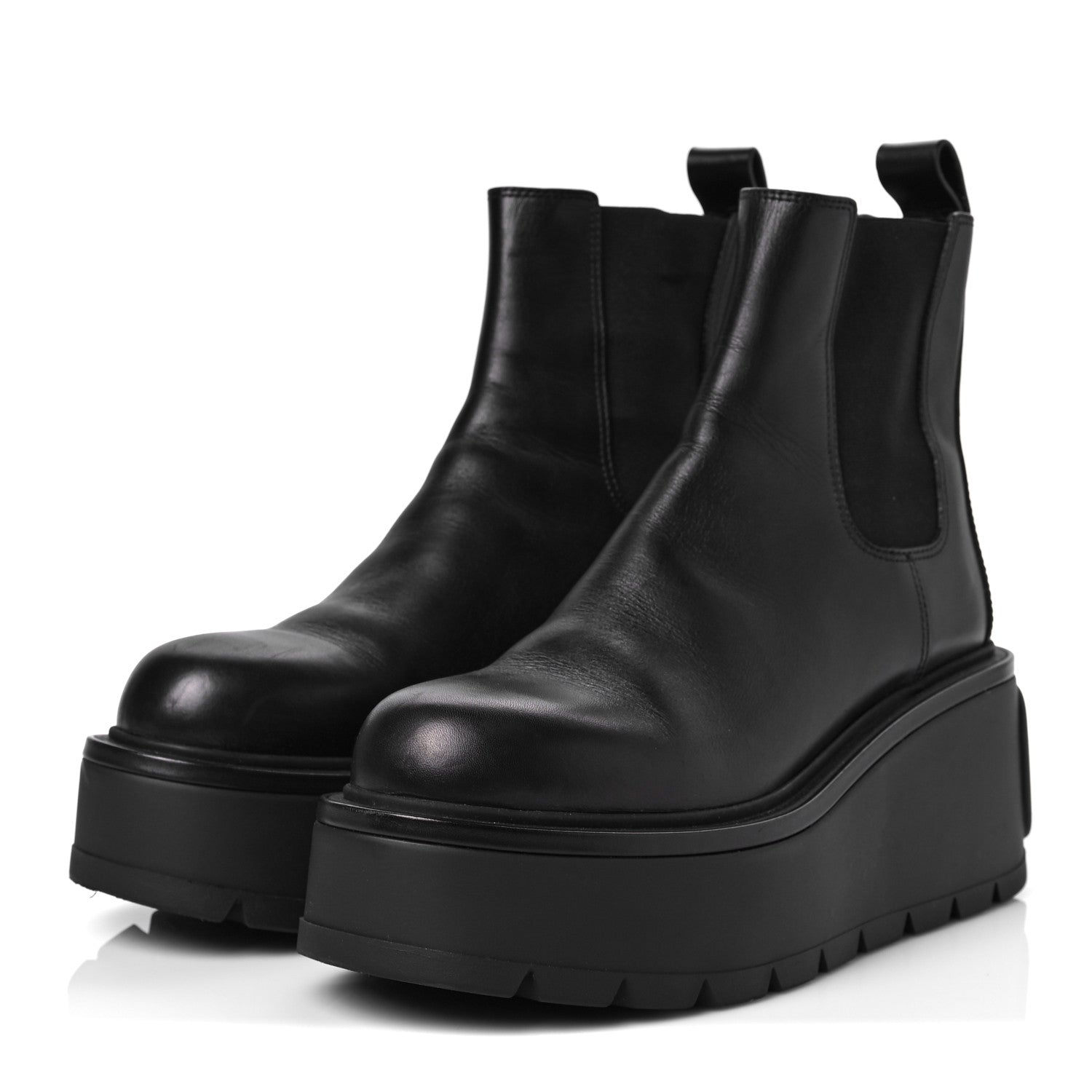 Valentino Garavani Calfskin VLOGO Uniqueform Chelsea 55/85mm Flatform Ankle Boots 41 Black 3 of 9