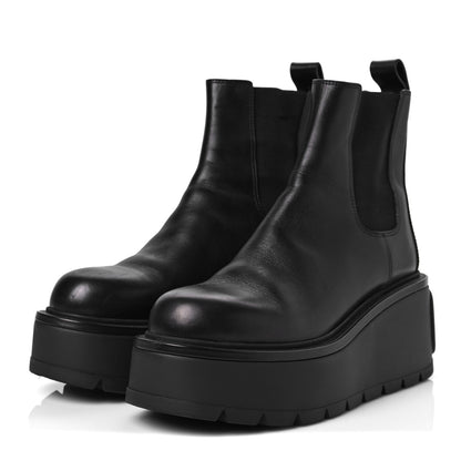 Valentino Garavani Calfskin VLOGO Uniqueform Chelsea 55/85mm Flatform Ankle Boots 41 Black 3 of 9